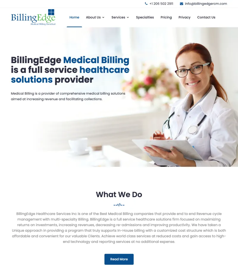 Billing Edge website designed by DX4 Studio