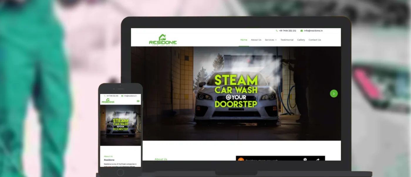 Residone website on desktop and phone, designed by DX4 Studio